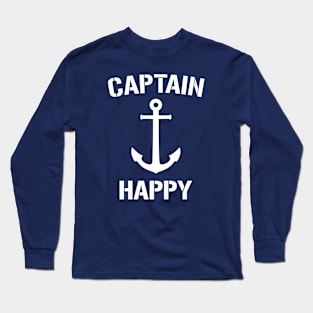 Nautical Captain Happy Personalized Boat Anchor Long Sleeve T-Shirt